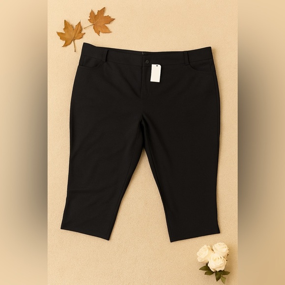 Women’s Plus Size Black Stretch Pants NWT Comfort Fit Casual Work Office 4X - Picture 2 of 8